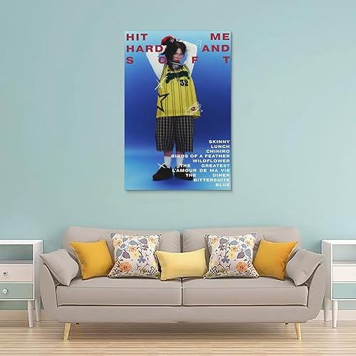 Billie Poster décoratif sur toile représentant Eilish une chanson vintage pour chambre à coucher - 30 x 45 cm - Nail Gallerys