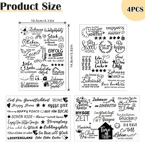 4 Pièces Autocollants Rub On, Rub On Autocollants, D'Autocollants Transferts, Autocollants à Frotter de Proverbe, Pour Meubles Verre Bois Diy Décoration - Nail Gallerys
