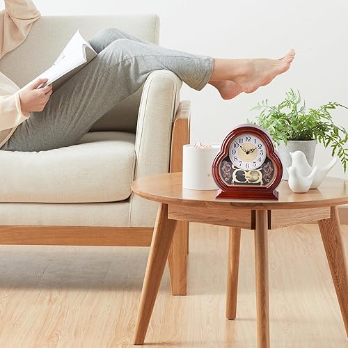 NIDONE Horloges de Manteau, horloges de Manteau pour Le Salon Horloge de Manchette silencieuse Vintage de Noix de Noix de Noix de Noix de Noyer - Nail Gallerys