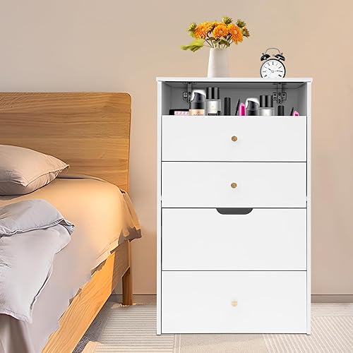 Coiffeuse avec miroir, tabouret, tiroir, table, table de maquillage, meuble pour chambre à coucher, salle de séjour, avec 3 tiroirs, miroir pliable avec espace de rangement, tabouret à roulettes - Nail Gallerys