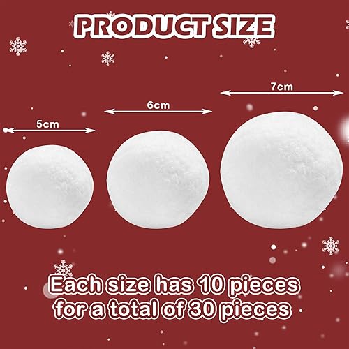 POPOYU Neige Artificielle Balles Jouets,Noël Fausse Neige,Fausses Boules de Neige Blanches pour Enfants Adultes Combat de Boules de Neige en Salle,Artificial Snow pour Décorations Arbre de Noël - Nail Gallerys