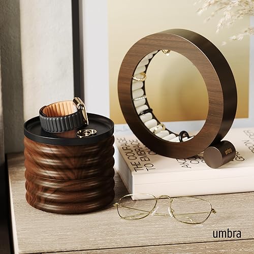 Umbra Tesora Rangement en Bois, boîte à Bijoux empilable, Noir/Noyer - Nail Gallerys