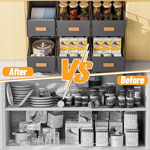 Paquet de 2 Tiroir Coulissant Cuisine Adhesif, Bac Coulissant Placard Cuisine, Organisateur D'Armoires De Cuisine Pour Armoires de Cuisine, Organisateur de Tiroirs, Aucun PerçAge ni Clouage Requis - Nail Gallerys