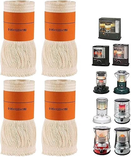 Muuoeou Lot de 4 mèches de 9,5 x 18 cm pour poêles à pétrole pour une utilisation en intérieur, mèche pour chauffage au pétrole - Nail Gallerys