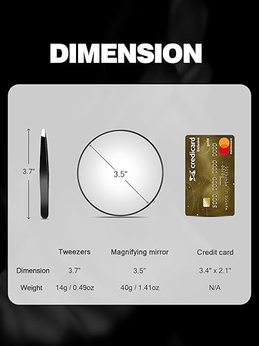 Macaki Miroir grossissant 10X/20X/30X avec ventouses et pinces, miroir de maquillage grossissant de voyage de 8,9 cm, noir, 3 pièces - Nail Gallerys