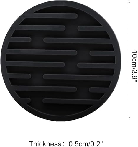 Dessous de Verre en Silicone, 6 Pcs sous-Verres Isolé Antidérapants, 10cm Tapis Tasse égouttoir, avec Support de Rangement Métal pour la Protection de la Table - Nail Gallerys