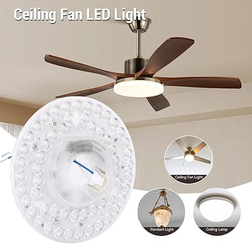 18W 4,92 Pouces Ventilateur de Plafond Remplacement de la Lumière LED, 3CCT 3000K 4000K 6000K Kit D'éclairage à LED Dimmable Dimmable, Panneau de Rechange de Plafond Rond Carte - Nail Gallerys