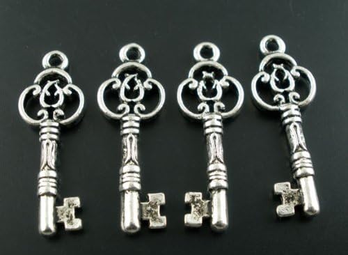 siaura Matériau ® – 5 x Argent Antique clés Pendentif 29 x 10 - Nail Gallerys