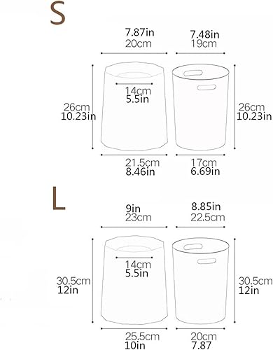Poubelle Salon, Cuisine, Poubelle for la Chambre à Coucher, Le Bureau, Moderne, Luxe léger, esthétique, créatif, Simple Corbeille à Papier Poubelle Cuisine(White,Large) - Nail Gallerys