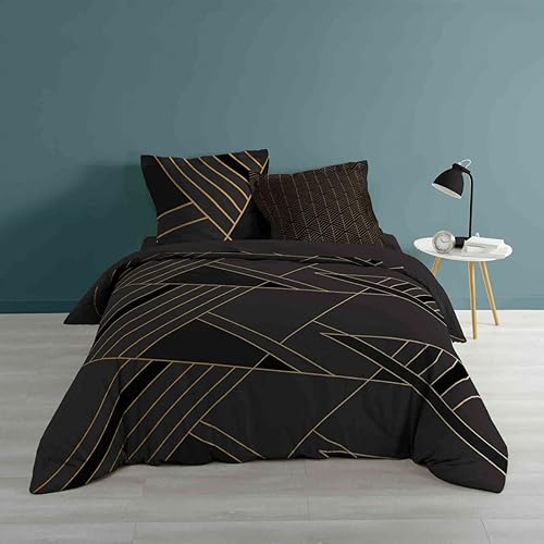 Douceur d'Intérieur, Parure 3 Pièces (240 x 220 cm) Polygone, 100% Coton - Nail Gallerys