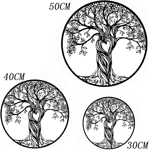 LIKEUDO Arbre de vie - 50 cm - En métal noir - Décoration murale pour salon, chambre à coucher - Viking - Nail Gallerys