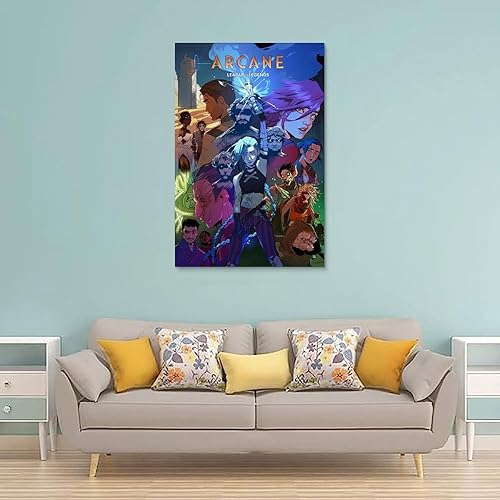 Poster Arcane série télévisée de Vi Jinx rétro vintage Comics - Impression sur toile pour chambre à coucher - 30 x 45 cm - Nail Gallerys