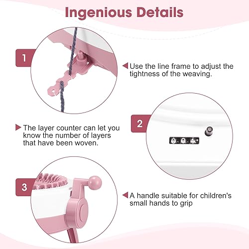 SENTRO Machine à Tricoter Circulaire 48 Aiguilles Avec Compteur de Rangs, Smart Weaving Loom DIY Rotating Double Knit Loom Pour Double Mode - Nail Gallerys