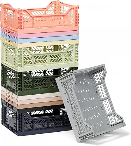 Ay-Kasa Caisse pliante en plastique solide empilable Rouge 27 x 17 x 11 cm - Nail Gallerys