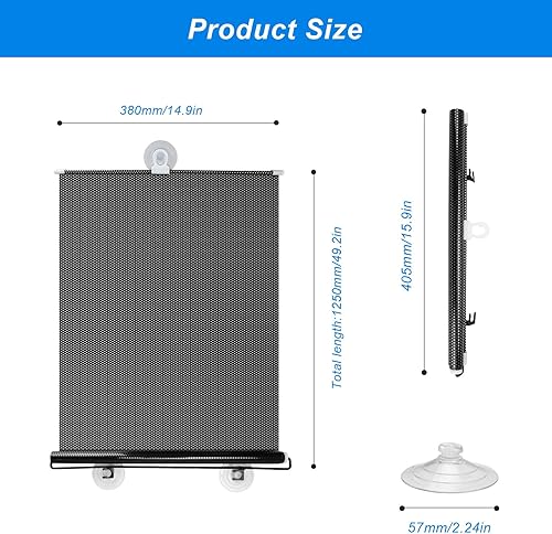 LWLWA Rideau Occultant sans Percage, PVC Store Enrouleur Occultant Noir, Rideau Petite Fenetre avec Transparent Ventouses, pour Salon, Chambre, Bureau (40 x 125 cm) - Nail Gallerys