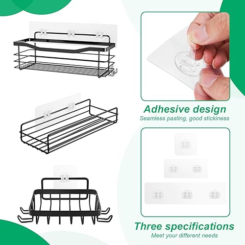 SHENGYIG 21 Pièces Patere Murale Adhesive, Crochet Adhésif, Montage Mural Sans Perçage, Crochet Adhesif Mural Salle de Bain, Capacité Portante Puissant pour Étagère Douche, Salle Bain, Cuisine - Nail Gallerys