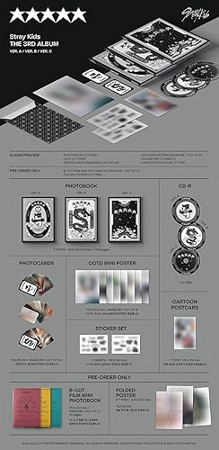 STRAY KIDS SKZ - 3RD ALBUM 5 FIVE STAR, [B VERSION] - Nail Gallerys
