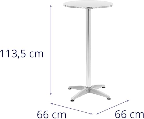 Royal Catering RCRT-10 Table haute pliable et réglable en hauteur Ø 60 cm Table de fête pliable en aluminium Table debout - Nail Gallerys