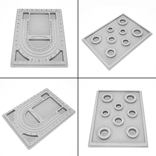 Torribaly Lot de 2 planches à perles - Design de bracelet - Floqué - Pour collier de perles - Plateau d'organisation de bijoux - Plaque de mesure pour bijoux - Plaque de taille - Nail Gallerys