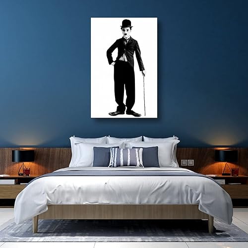 YURUOXIMAO Toile Oeuvre Peinture Senza Cornice Charlie Chaplin The Classic Image Poster Canvas Wall Art Pictures for Bedroom Wall Art Gifts Decor 50 * 70cm - Nail Gallerys