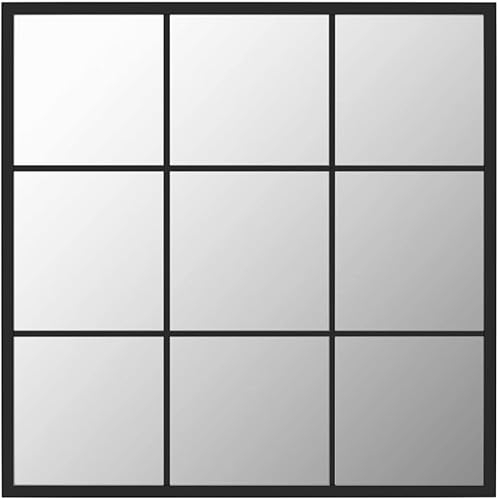 HOMTAKIE Miroir Mural Noir 60x60 cm métal - Nail Gallerys