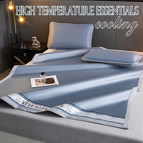 Matelas De Couchage D'été, Glacière en Soie, Pas de Pincement des Cheveux, Tapis De Climatisation Pliable, Tapis de refroidissement pour Scolaire à Domicile Avec Taie D'oreiller (90*200cm,Green) - Nail Gallerys