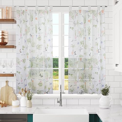 DALINA Rideau translucide pour cuisine Modèle beige avec rayures 140 x 140 cm - Nail Gallerys