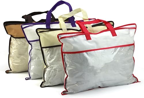 Sac de rangement pour oreillers de literie - Plastique polypropylène transparent - Longue durée de vie - Sac zippé avec poignées en nylon - 55 x 40 cm - Permet également de ranger vêtements - Nail Gallerys