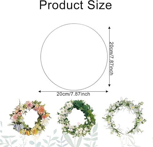 Belvanr 10 Pièces Cercle Attrape Reve Cerceau 20cm, Cercle Metal, Cercles Floraux en Métal en Métal, pour Cerceau Floral DIY, Couronne de Mariage, Guirlande de Noël et Décoration Murale - Nail Gallerys