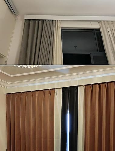 Tringle à rideau de fenêtre avec double rails, cadre de cantonnière pour salon, chambre à coucher, séparateur de pièce mural, panneau de piste, N (taille : 1,5 m) - Nail Gallerys