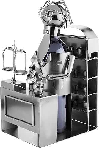 BRUBAKER - Porte-Bouteille de vin - Pharmacien - Sculpture en Métal - Carte de voeux INCL. - Idée Cadeau Originale - Nail Gallerys