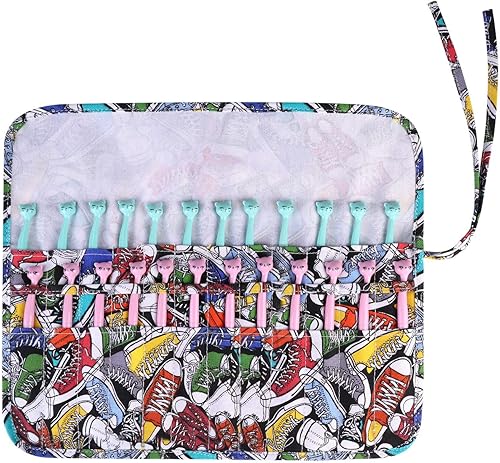 Sac de Brosse de Peinture en Toile Artiste 22 Emplacements Trousse à Pinceaux Sac de Pinceaux Cases Enroulable Sac à Crayon Pinceau Portable Trousse pour Pinceaux à Huile Sac Multi-usages Coloré - Nail Gallerys