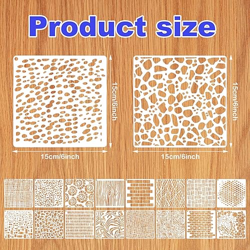 16pcs Pochoirs de Peinture, 15x15cm Abstrait Texture Mixte Pochoir Superposition Modèles de Motifs Superposés Pochoir Superposé pour Toile Carte Support Mixte Bois Mur - Nail Gallerys