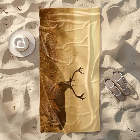 KLJFIGUT Serviette de Plage 80x160 cm cerf Serviette de Bain Microfibre pour Enfant Adulte, Drap de Plage Séchage Rapide pour Fitness Natation Voyage Gymnase Yoga Camping - Nail Gallerys