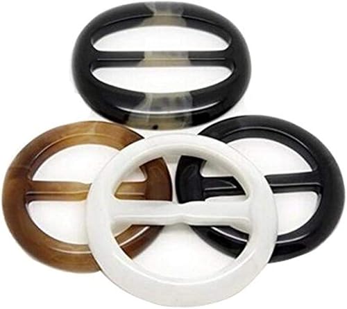 Lot de 6 boucles rondes en résine de couleurs assorties pour foulard, écharpe, t-shirt, chemisier - Nail Gallerys