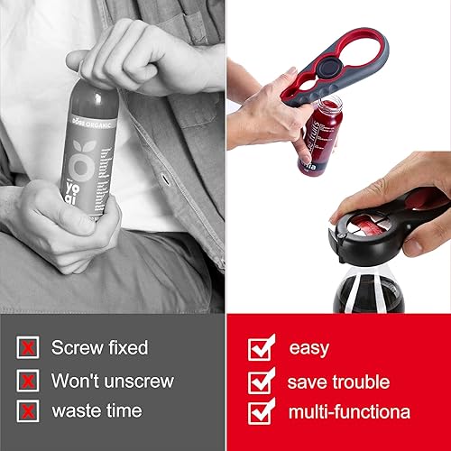 Gtwinsone 3 Pièces 6 en 1 Multifonctionnel Ouvre Bocal Manuel Facile Ouvre Canette Can Opener Caoutchouc Bocaux Pince à Bocaux Convient Mains Faibles,Personnes Âgées et Patients Souffrant D'arthrite - Nail Gallerys