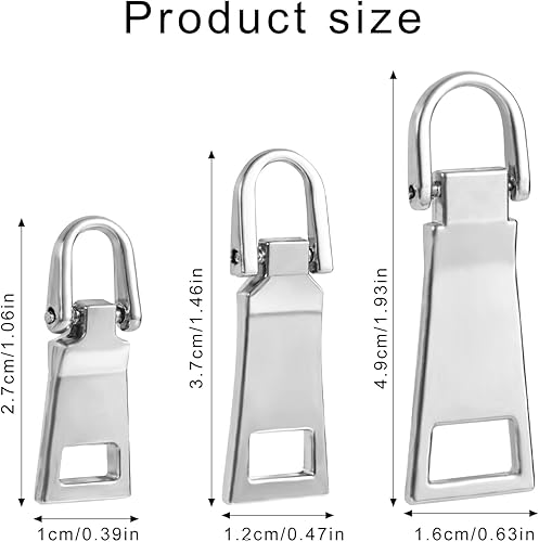 Gosknor 3 Pièces Kit de Remplacement pour Tirettes de Fermeture Éclair, Tailles 3/5/8 Fournitures Couture Remplacement pour Bagages Sacs à Dos Vestes Manteaux Valises - Nail Gallerys