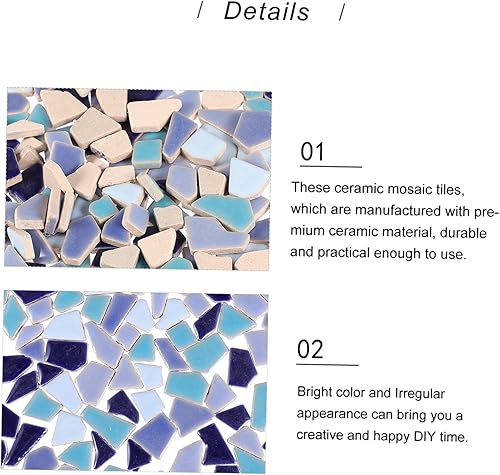 STOBOK Assortiment de 200 g de carreaux de mosaïque en céramique colorés irréguliers pour travaux manuels, décoration de la maison et projets de jardin - Nail Gallerys