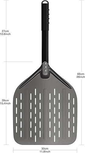 G.a HOMEFAVOR 12 Pouces Pelle à Pizza Perforée, Pelle à Pizza, Pizza Paddle en Aluminium Anodisé Dur avec Résistance Aux Hautes Températurespour Four pour La Cuisson De Pizzas Maison, Pains - Nail Gallerys