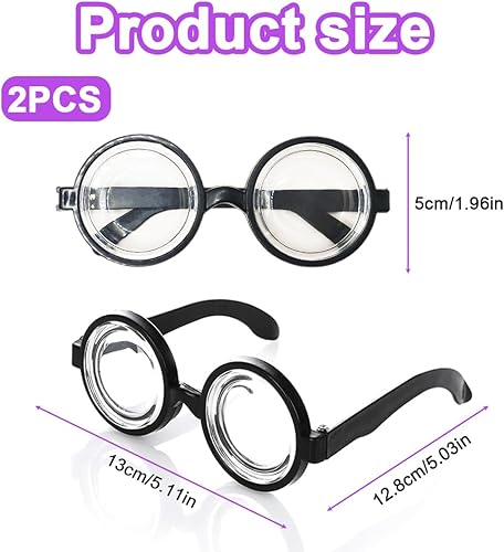 OUDQFCJ Lunettes nerd noires – Lunettes de corne amusantes sans correction – Accessoire de costume pour grand-mère, streber, professeur fou ou scientifique - Nail Gallerys