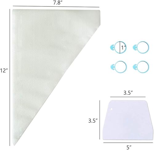 SNAIL GARDEN 205 Pcs Set de Sacs à Pâtisserie, 200 Pcs 12' Poches à Douilles + 4 Sac Cravate de Givrage + 1 Grattoirs à Gâteaux, pour la Décoration de Gâteau, Biscuits, Dessert, Cupcake - Nail Gallerys