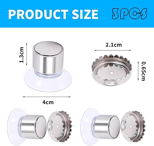 Lot de 3 porte-savon magnétiques - Porte-savon sans perçage - Porte-savon magnétique - Porte-savon - Porte-savon magnétique - Ventouse - En acier inoxydable - Sans perçage - Pour cuisine et salle de - Nail Gallerys