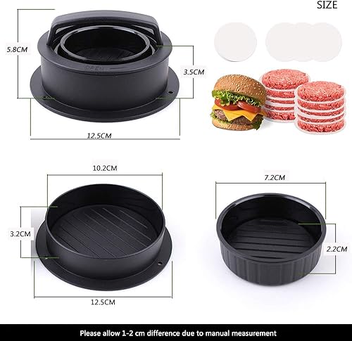 YOUYIKE® Presse Burger, Presse à Burger, Presse à Hamburger, 3 en 1 Presse à Hamburger, Kit de Moule à Hamburger antiadhésif, Presse à Burger & Steak haché, kit Presse à Hamburger - Nail Gallerys