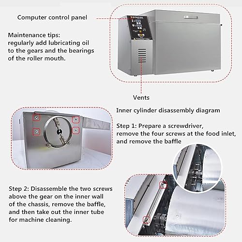 DPLXFPP Torréfacteur Grains Électrique Machine Torréfaction Grains Café en Acier Inoxydable Température Synchronisation Réglable, Machine Torréfaction Noix Électrique Antiadhésive 1800w,4000g - Nail Gallerys