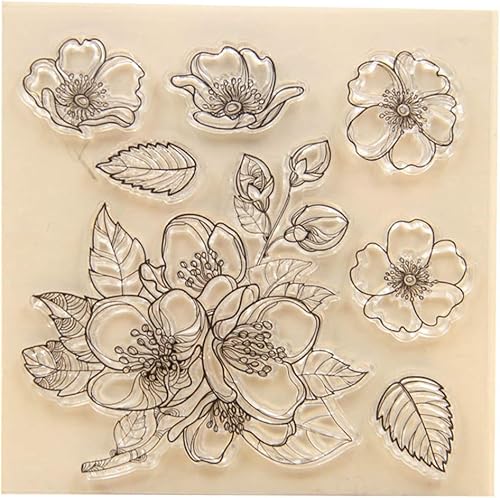 Bontannd Fleurs Transparent Silicone Stamp Dies Set pour Le Scrapbooking/Photo Album Décoratif Seulement Timbre - Nail Gallerys