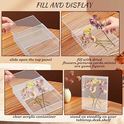 Domigard 2 Pièces Cadre Photo 3D (21×16cm), Transparent des Deux Côtés Box Acrylique, 3D Transparent Boite Photo Cadre Profond (1,5 Pouces) pour Les Fleurs Séchées, Photos - Nail Gallerys