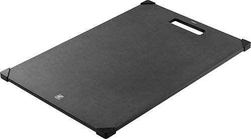 ZWILLING Planche à découper 31 x 21 cm en fibre de bois, en fibre de bois, avec rainure à jus, antidérapante, passe au lave-vaisselle, noire - Nail Gallerys