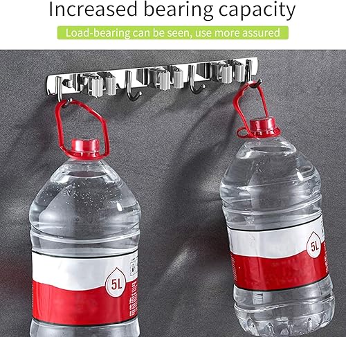 Tallgoo Porte Balai Mural - Accroche Balai en Acier inoxydable, Support Cintre de Rangement pour Cuisine, Buanderie, Garage (3 Emplacements et 4 Crochets,Gris) - Nail Gallerys