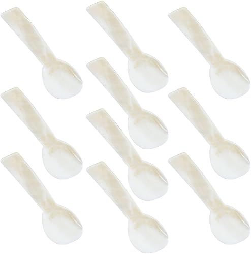 BIMUYI Lot de 10 cuillères à caviar en nacre avec poignée ronde - Nail Gallerys