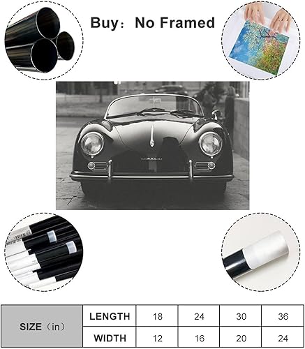 EYEZER Poster vintage vintage Porsche élégant classique sur toile pour chambre à coucher, bureau, chambre, cadeau, sans cadre, 50 x 75 cm - Nail Gallerys